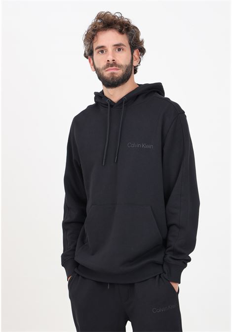 Black men's hoodie embellished with rubberized logo CALVIN KLEIN JEANS | J30J325626BEHBEH